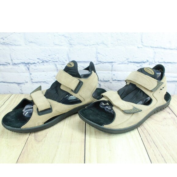 LL Bean Tan Suede Hook & Loop Comfort Strappy Hiking Outdoor Sandals Size 13 M main image 5